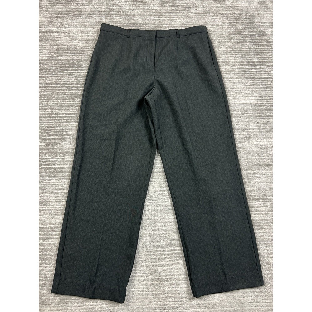 White Stag Dress Pants Womens 12 Gray Pinstriped Polyester‎ Career